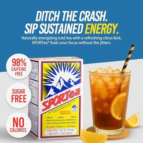 SPORTEA Iced Tea Bags for Energy & Hydration | Zero Sugar & Calories, 7 Quart Sizes (6 Pack) thumbnail 2