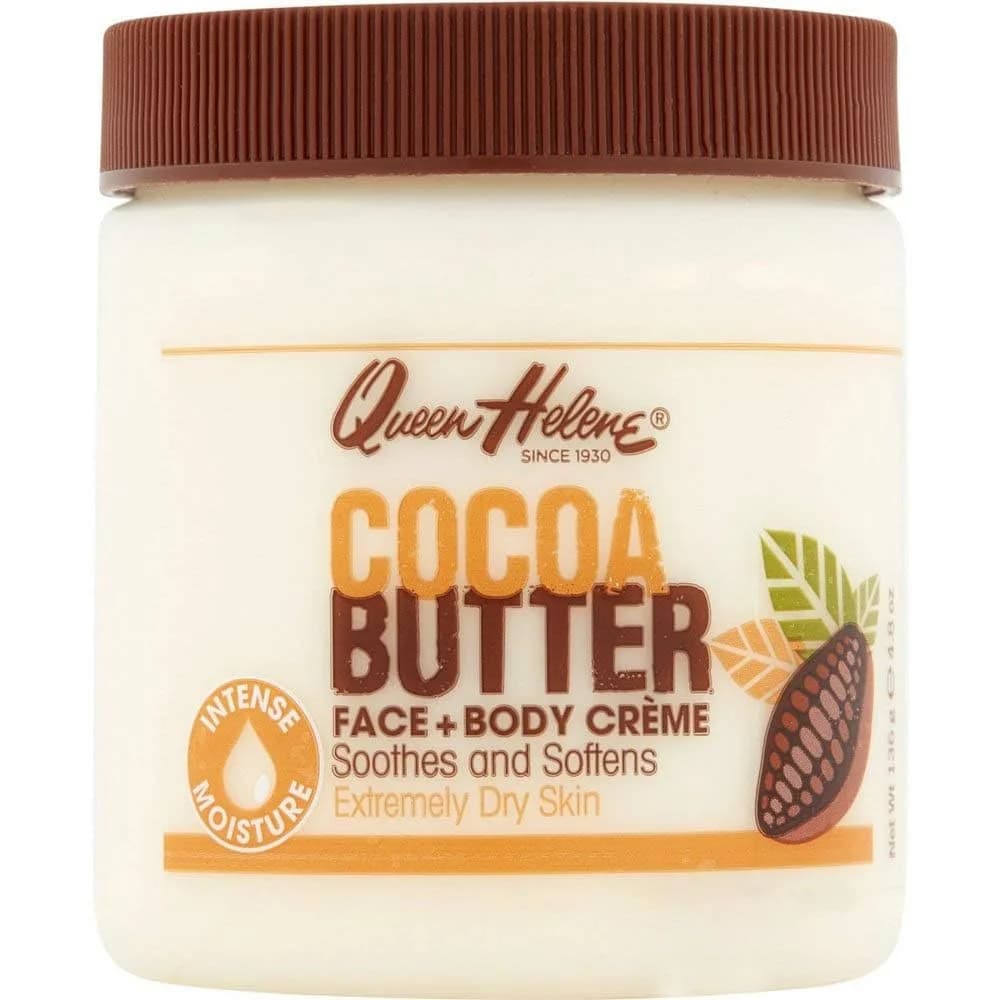 Queen Helene Cocoa Butter Face & Body Cream 4.8 oz Jar | Extra Rich Moisturizer for Dry Skin — Cocoa