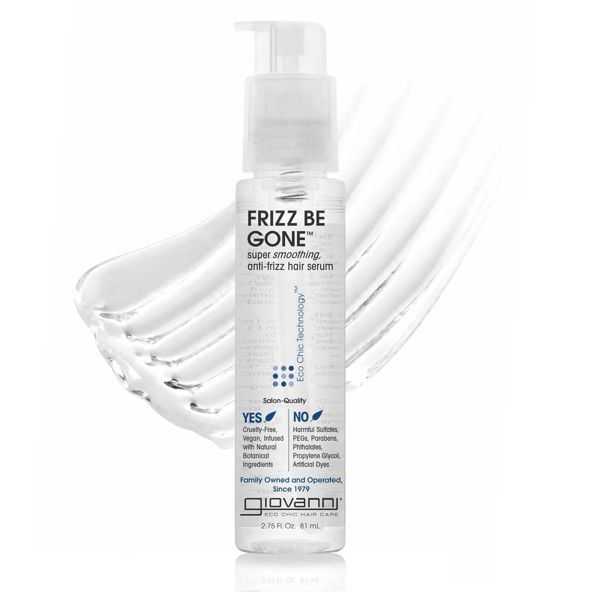 GIOVANNI Eco Chic Frizz Be Gone Super Smoothing Anti-Frizz Hair Serum 80ml (2.75 Fl Oz) | Seals in Color, Adds Shine