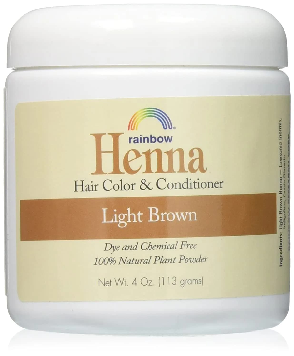 Rainbow Research Henna Hair Color and Conditioner, Persian Black Deep Ebony, 1814 g (16 Ounce) | 100% Botanical Hair Color — Light Brown / 4 Ounce