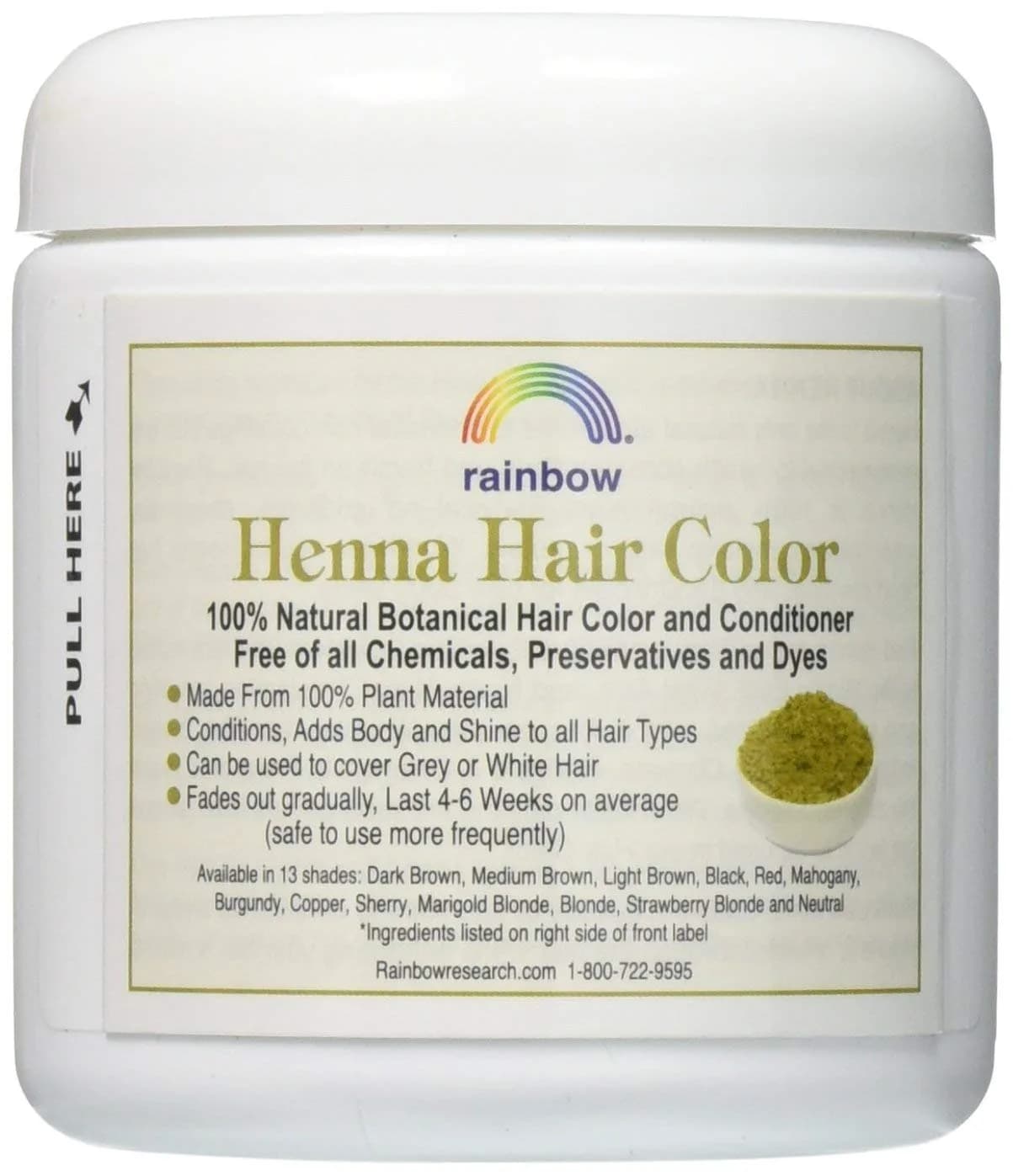 Rainbow Research Persian Light Brown Henna Hair Color 16 oz (454 g) | Natural Plant-Based Dye - view 2