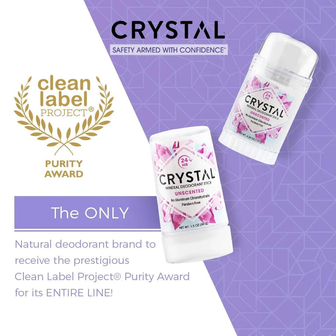 Crystal Essence Mineral Deodorant Stick - Unscented Body Deodorant 16.75ml (0.5 Fl Oz) | 24-Hour Odor Protection - view 7