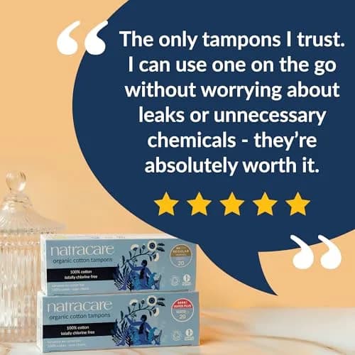 natracare Organic Tampons 20 Count | All Cotton, Unscented, Non-Applicator (70-120 chars) thumbnail 4