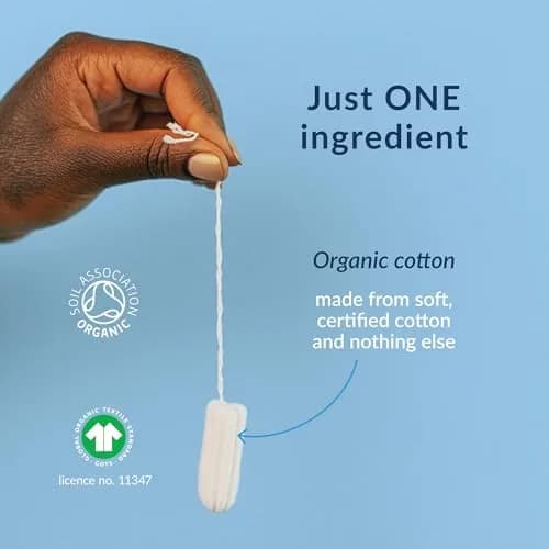 natracare Organic Tampons 20 Count | All Cotton, Unscented, Non-Applicator (70-120 chars) thumbnail 2