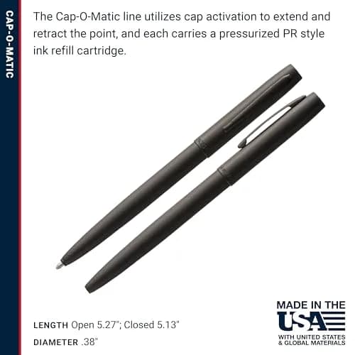 Fisher Space Pen Military Cap-O-Matic Pen, Black Ink, Gift Box | Writes Upside Down & in Extreme Temperatures thumbnail 6