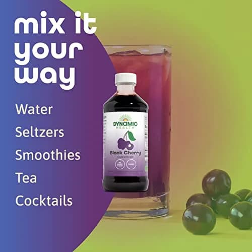 Dynamic Health Black Cherry Juice Concentrate 8 fl oz | Unsweetened, Vegan, Gluten-Free thumbnail 4