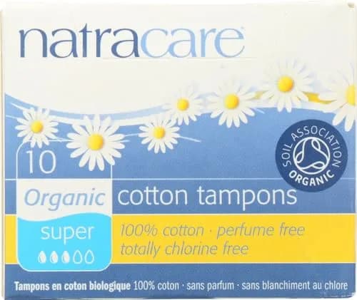 natracare Tampons Super 10 ct | Cotton, No Color, Hypoallergenic for Women thumbnail 1
