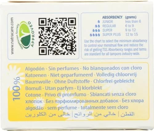 natracare Tampons Super 10 ct | Cotton, No Color, Hypoallergenic for Women thumbnail 3