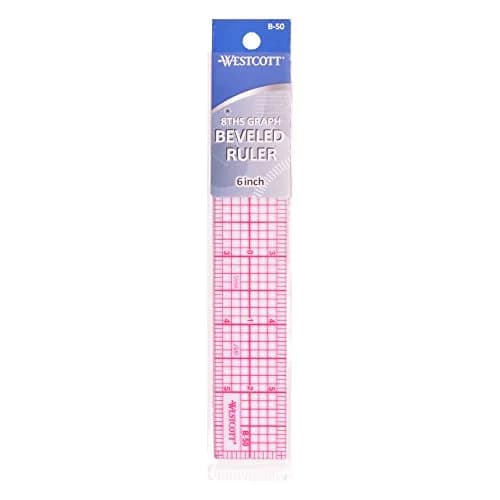 Westcott 6-Inch Beveled Transparent Ruler (B-50) 15.24 cm (6 in) | Accurate Drafting Tool thumbnail 2