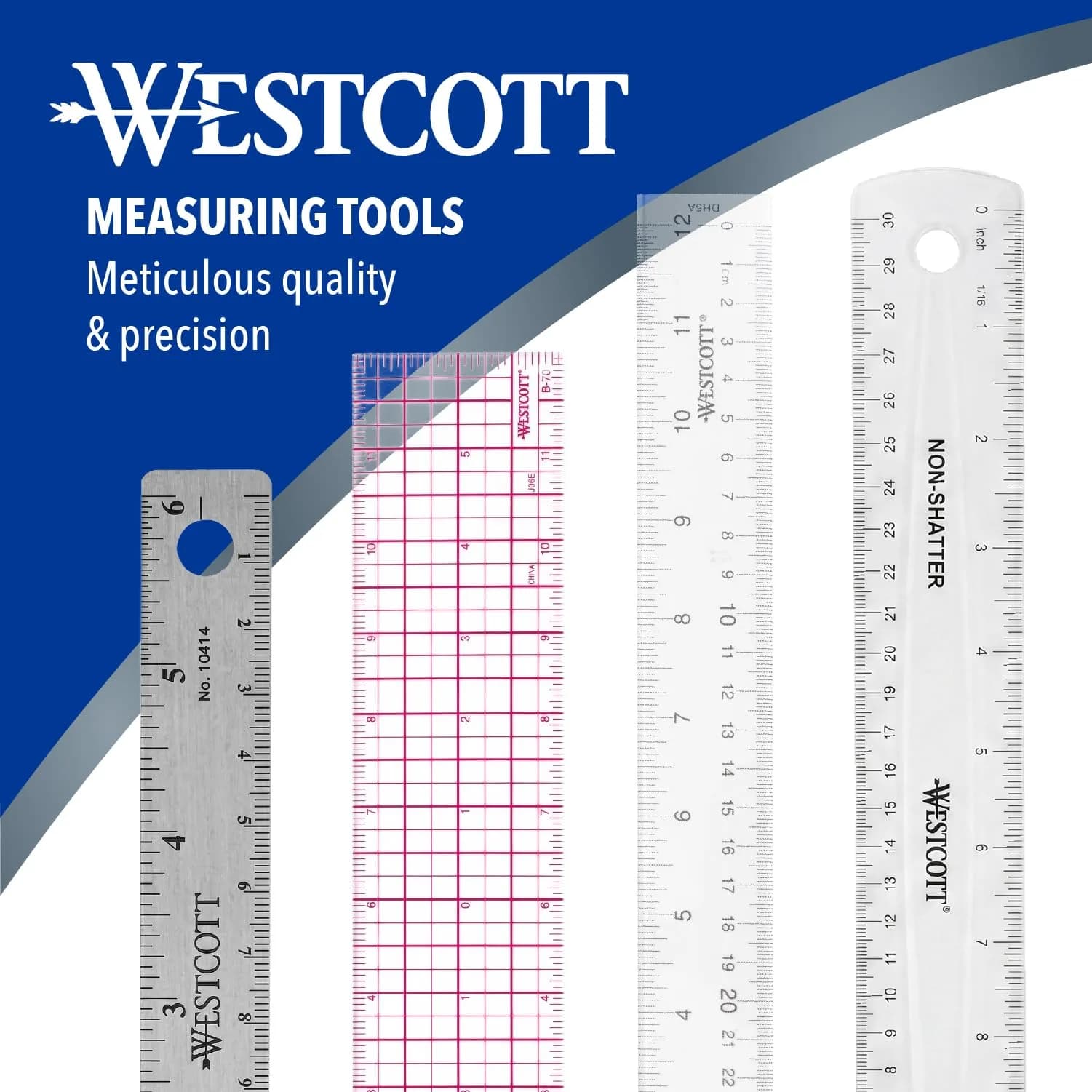 Westcott 12-Inch Beveled Transparent Ruler (B-60) 30.48 cm (12 in) | Accurate Drafting Tool - view 5