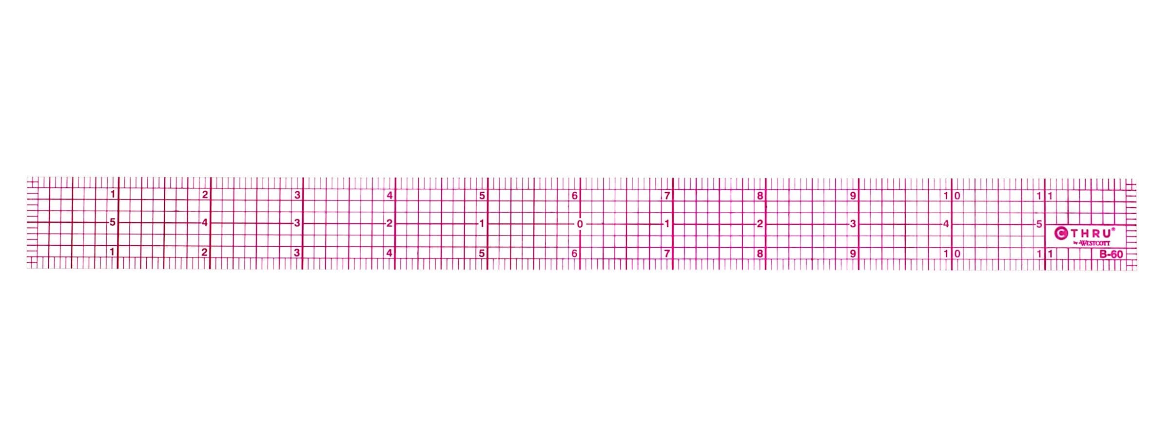 Westcott 12-Inch Beveled Transparent Ruler (B-60) 30.48 cm (12 in) | Accurate Drafting Tool - main product image