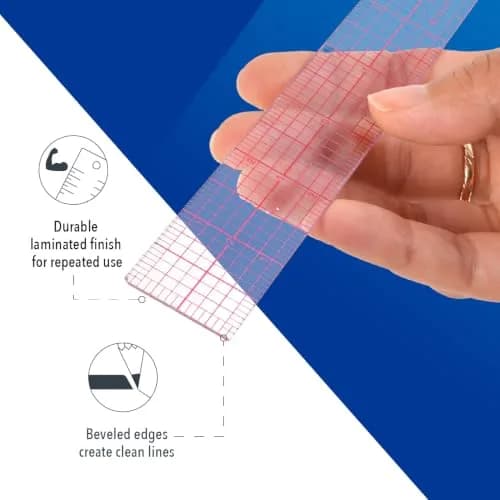 Westcott 12-Inch Beveled Transparent Ruler (B-60) 30.48 cm (12 in) | Accurate Drafting Tool thumbnail 3