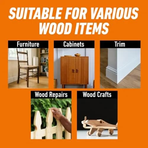 Gorilla Wood Glue, Fast Clamp, Water Resistant PVA, 236.6ml (8 fl oz) | Bonds Wood for Indoor & Outdoor Projects thumbnail 5