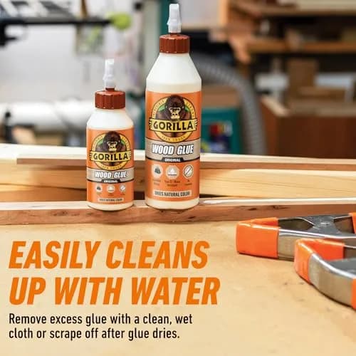 Gorilla Wood Glue, Fast Clamp, Water Resistant PVA, 236.6ml (8 fl oz) | Bonds Wood for Indoor & Outdoor Projects thumbnail 7
