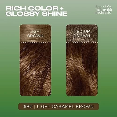 Clairol Natural Instincts Demi-Permanent Hair Dye 6BZ Light Caramel Brown 525ml (17.55 Fl Oz) | Ammonia-Free Vegan Hair Color thumbnail 4