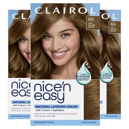 Clairol Nice'n Easy 6G Light Golden Brown Permanent Hair Dye - 3 Pack thumbnail 1