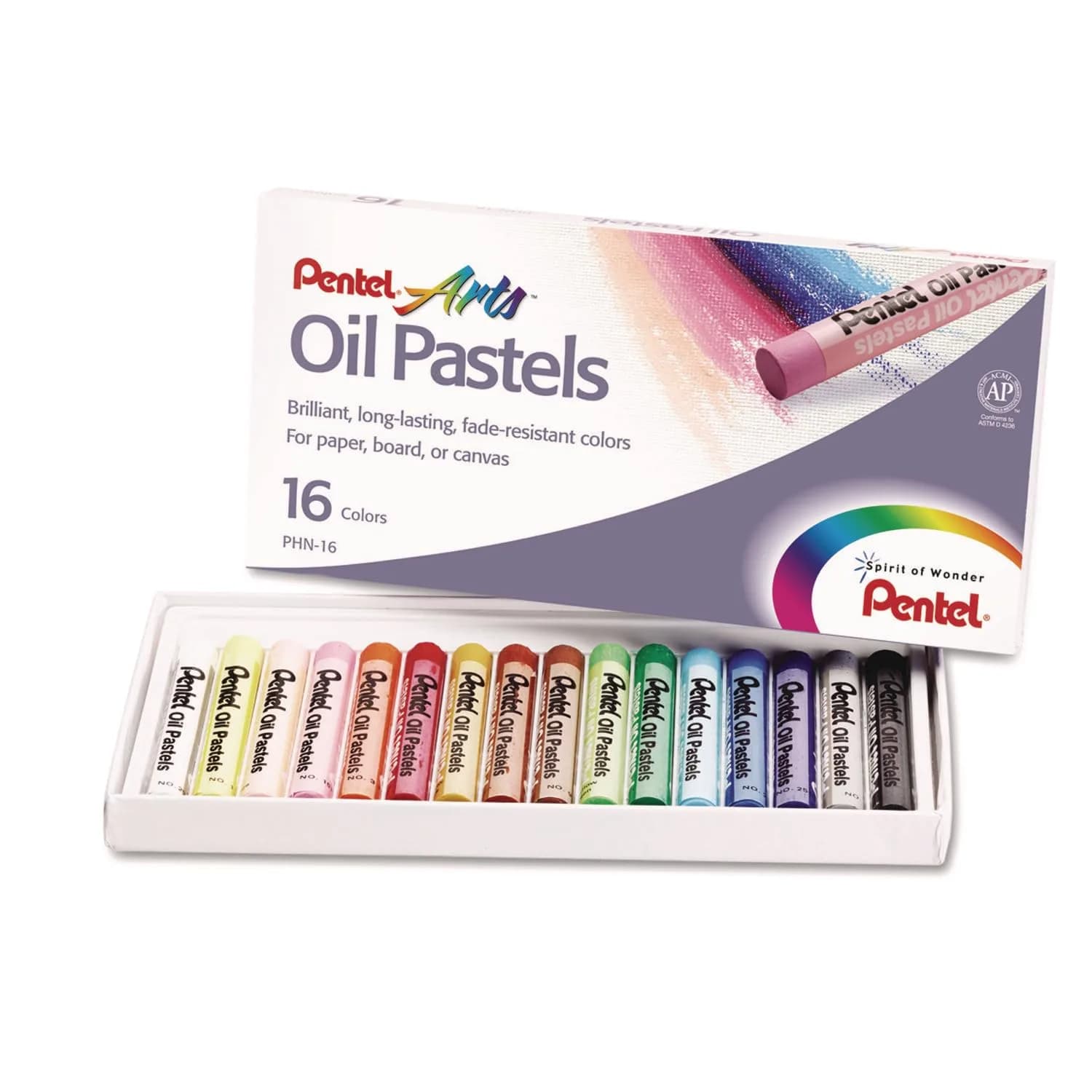 Pentel Arts Oil Pastels, 16 Color Set, Assorted Colors | Vibrant & Blendable Art Medium — Assorted Colors
