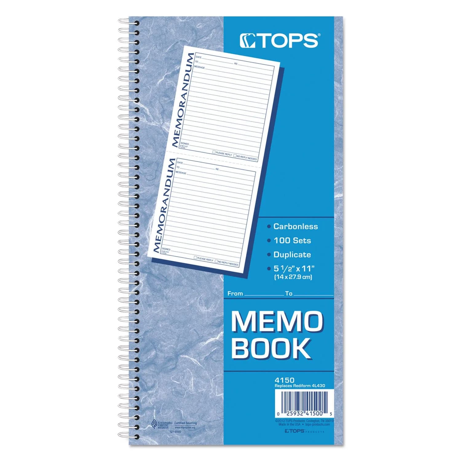TOPS Memorandum Forms 2-Part Carbonless 100 Sets | Efficient Memo Sending & Copying - view 2