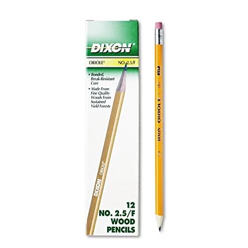 Dixon Oriole Woodcase Pencil #2.5/F Medium Fine, Yellow Barrel 12-Pack (12875) | Smooth Ink Flow Writing Instrument thumbnail 1