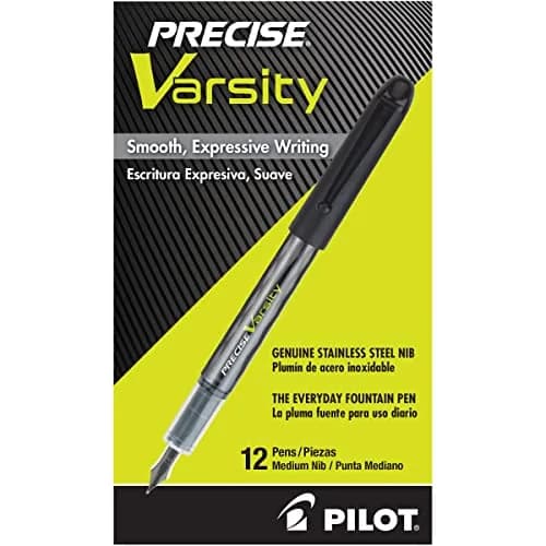 PILOT Precise Varsity Fountain Pen 1.0mm | Blue Ink Disposable, 12-Pack thumbnail 5