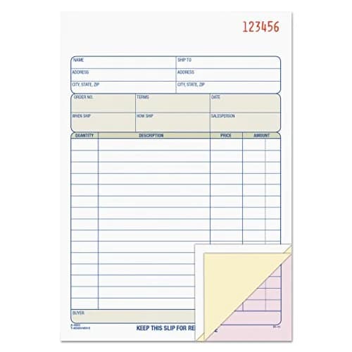 TOPS Sales Order Book 3-Part Carbonless 50 Sets per Book | White Canary Pink Paper thumbnail 1
