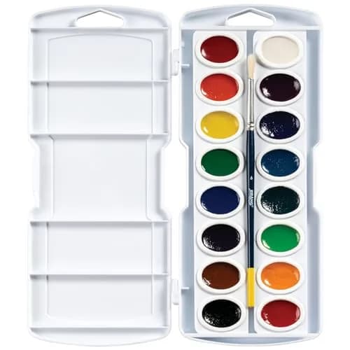 Prang Watercolor Paint Set, 16 Colors | Bright, Non-Toxic, Refillable Oval Pan, 1 Count thumbnail 3