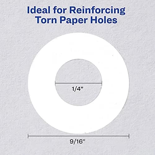 Avery Self-Adhesive Hole Reinforcement Stickers White 200 Labels (0.25 inch Diameter) | Reinforce Binder Holes thumbnail 4