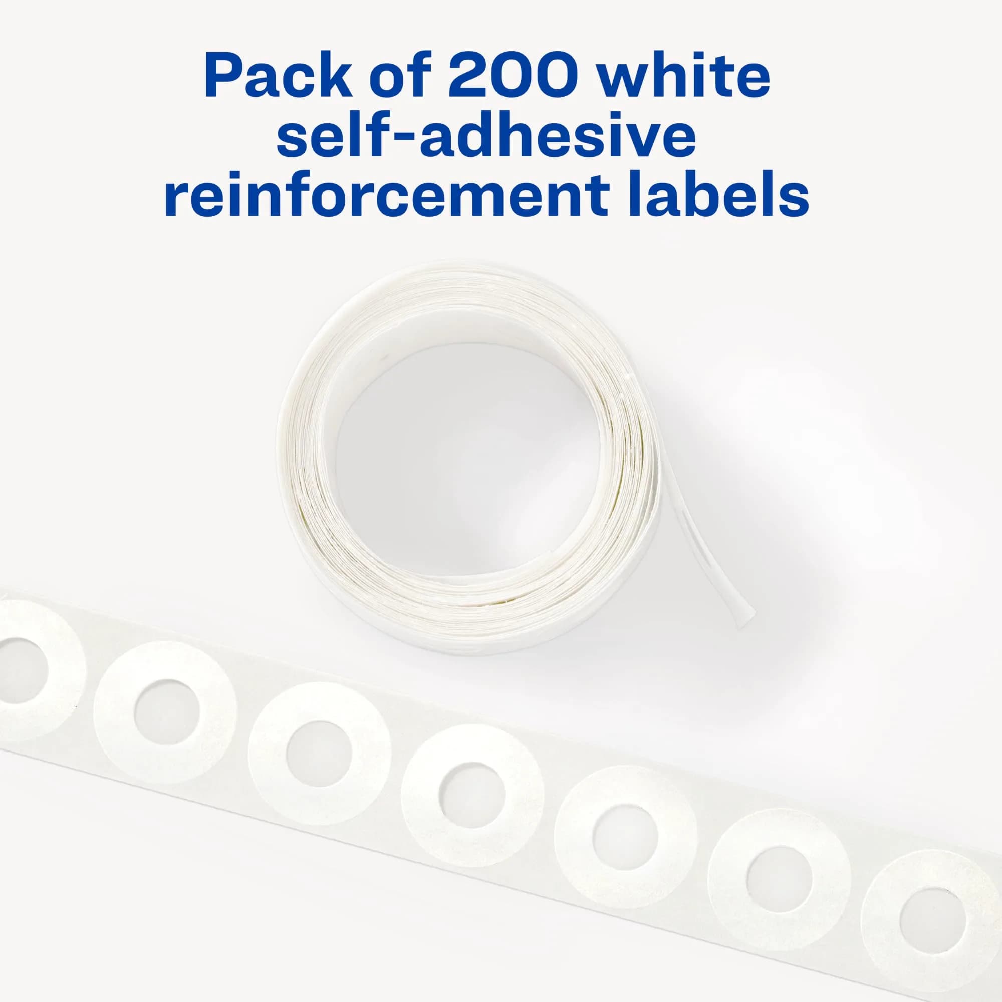 Avery Self-Adhesive Hole Reinforcement Stickers White 200 Labels (0.25 inch Diameter) | Reinforce Binder Holes - view 3