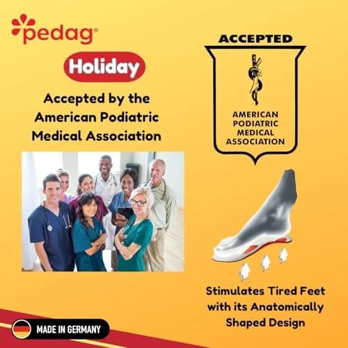 pedag Holiday Thin Orthotic Insoles Arch Support Inserts Tan Women US 8 / Men 5 | Supports Plantar Fasciitis & Overpronation thumbnail 8