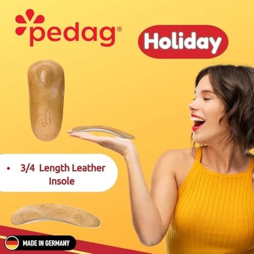 pedag Holiday Thin Orthotic Insoles Arch Support Inserts Tan Women US 8 / Men 5 | Supports Plantar Fasciitis & Overpronation thumbnail 2