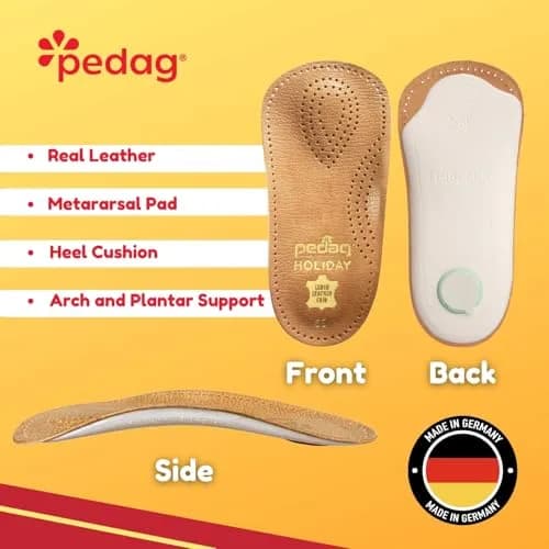 pedag Holiday Thin Orthotic Insoles Arch Support Inserts Tan Women US 8 / Men 5 | Supports Plantar Fasciitis & Overpronation thumbnail 3