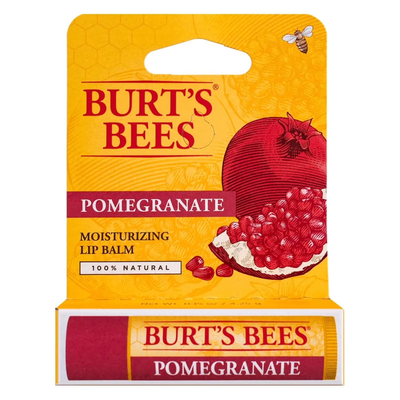 Burt's Bees Pomegranate Oil Lip Balm 6 Tubes | Nourishing & Hydrating for Dry Lips — Maroon