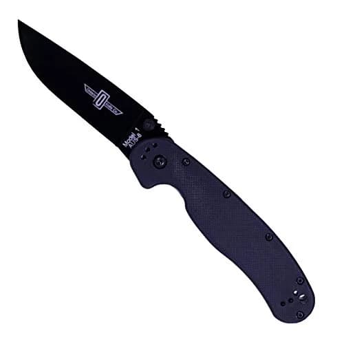 Ontario Knife Company Rat I Folding Pocket Knife 8.5in | AUS-8 Stainless Steel Drop Point Blade, Black Nylon Handle thumbnail 1