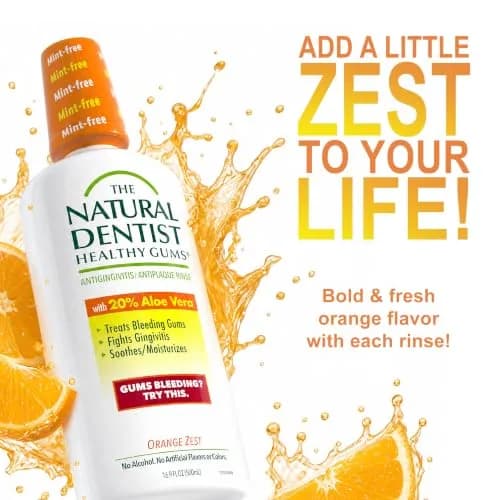The Natural Dentist Orange Zest Mouthwash 498ml (16.9 Fl Oz) | Alcohol & Fluoride-Free Daily Rinse thumbnail 6