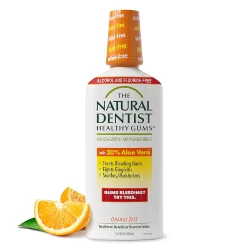 The Natural Dentist Orange Zest Mouthwash 498ml (16.9 Fl Oz) | Alcohol & Fluoride-Free Daily Rinse thumbnail 1