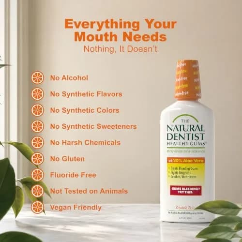 The Natural Dentist Orange Zest Mouthwash 498ml (16.9 Fl Oz) | Alcohol & Fluoride-Free Daily Rinse thumbnail 7