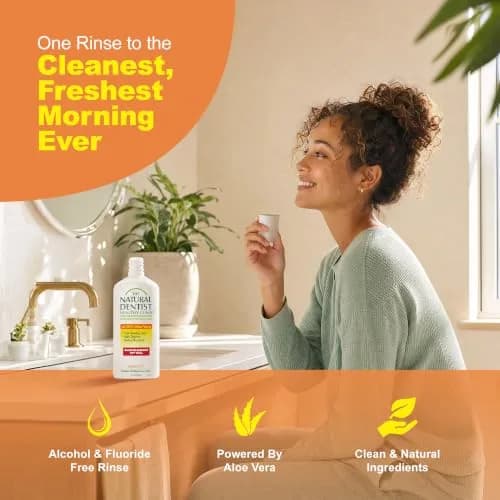 The Natural Dentist Orange Zest Mouthwash 498ml (16.9 Fl Oz) | Alcohol & Fluoride-Free Daily Rinse thumbnail 2