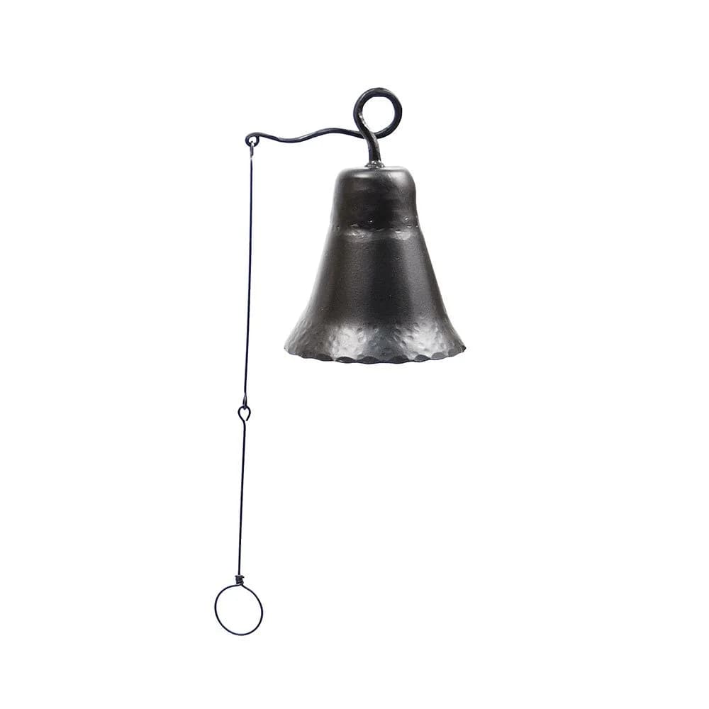 Achla Designs Wrought Iron Bell, Medium | Hand-Forged Outdoor Wind Chime in Graphite Finish