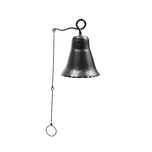 Achla Designs Wrought Iron Bell, Medium | Hand-Forged Outdoor Wind Chime in Graphite Finish thumbnail 1