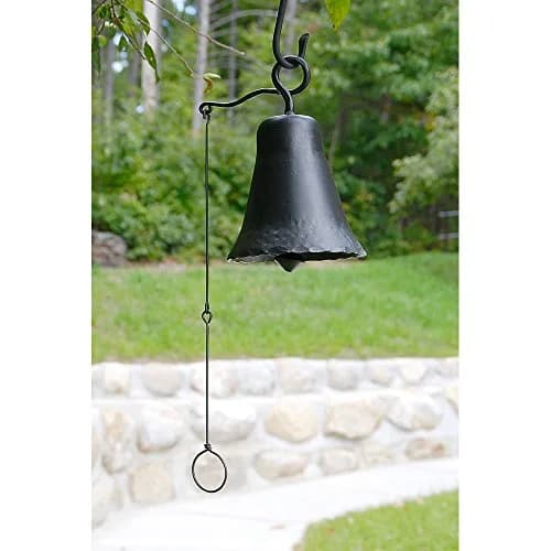 Achla Designs Wrought Iron Bell, Medium | Hand-Forged Outdoor Wind Chime in Graphite Finish thumbnail 2