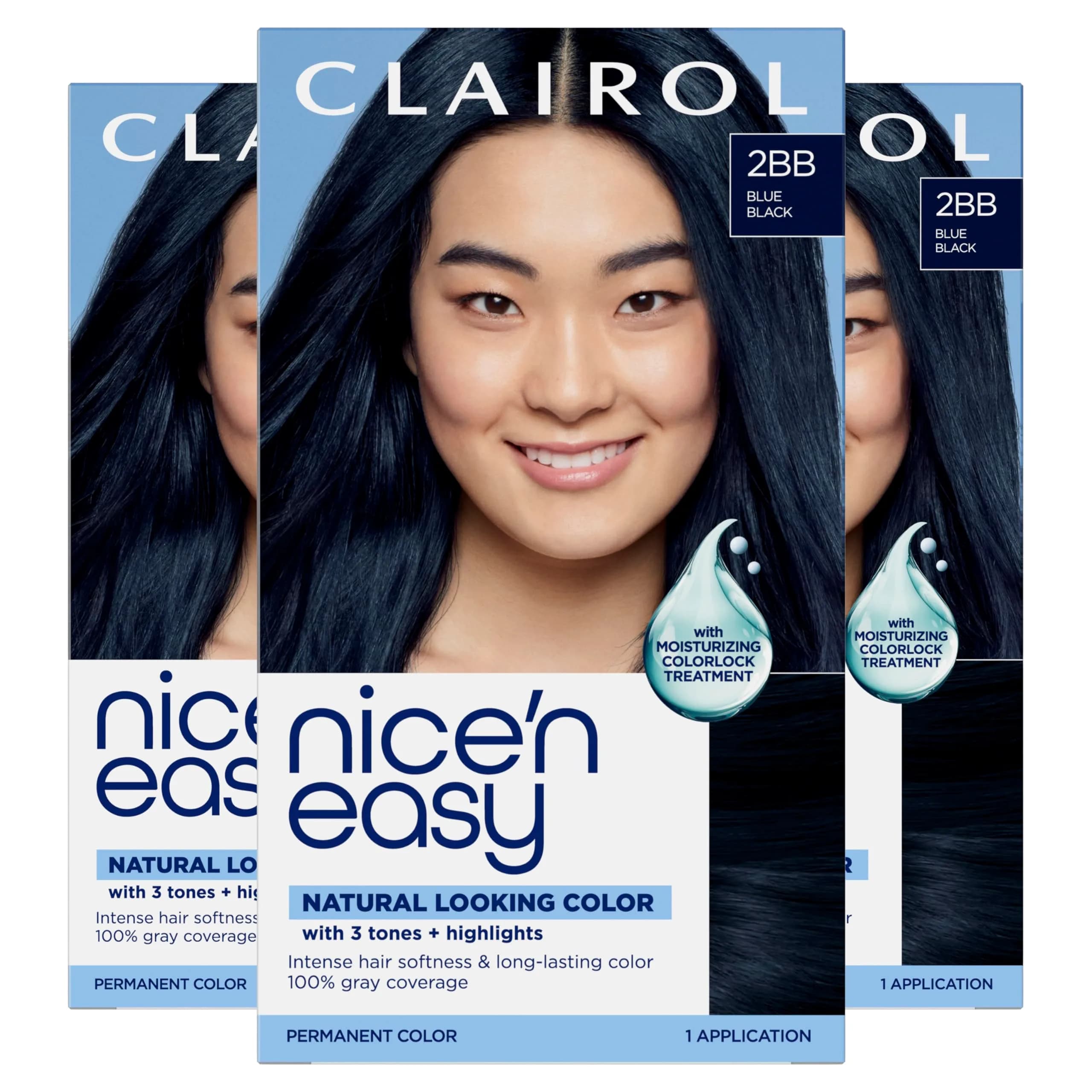 Clairol Nice'n Easy 2BB Blue Black Permanent Hair Dye - 6.26 Fl Oz (Pack of 3) - main product image
