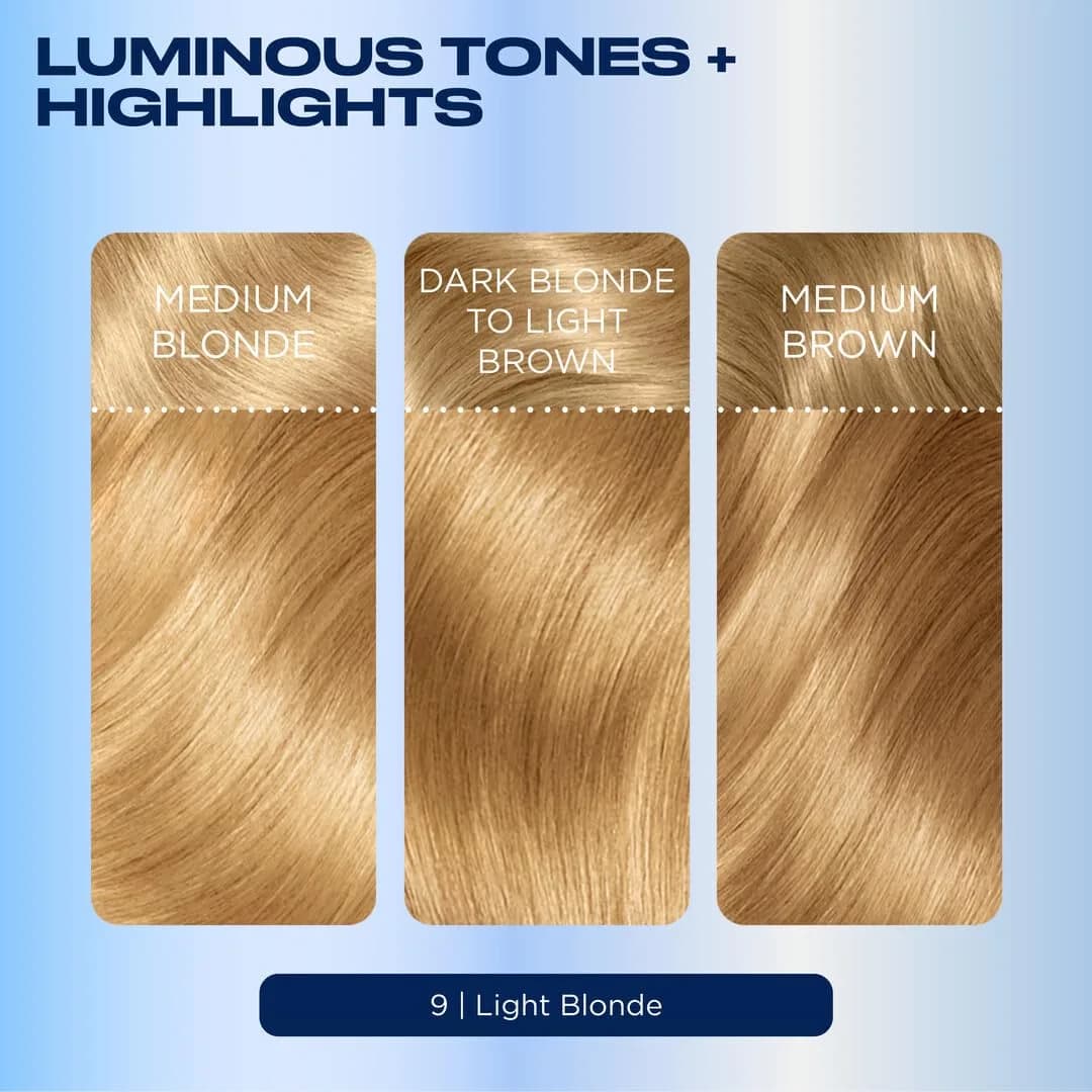 Clairol Nice'n Easy Permanent Hair Dye 9 Light Blonde Pack of 3 | Natural Looking Color with 100% Gray Coverage - view 6