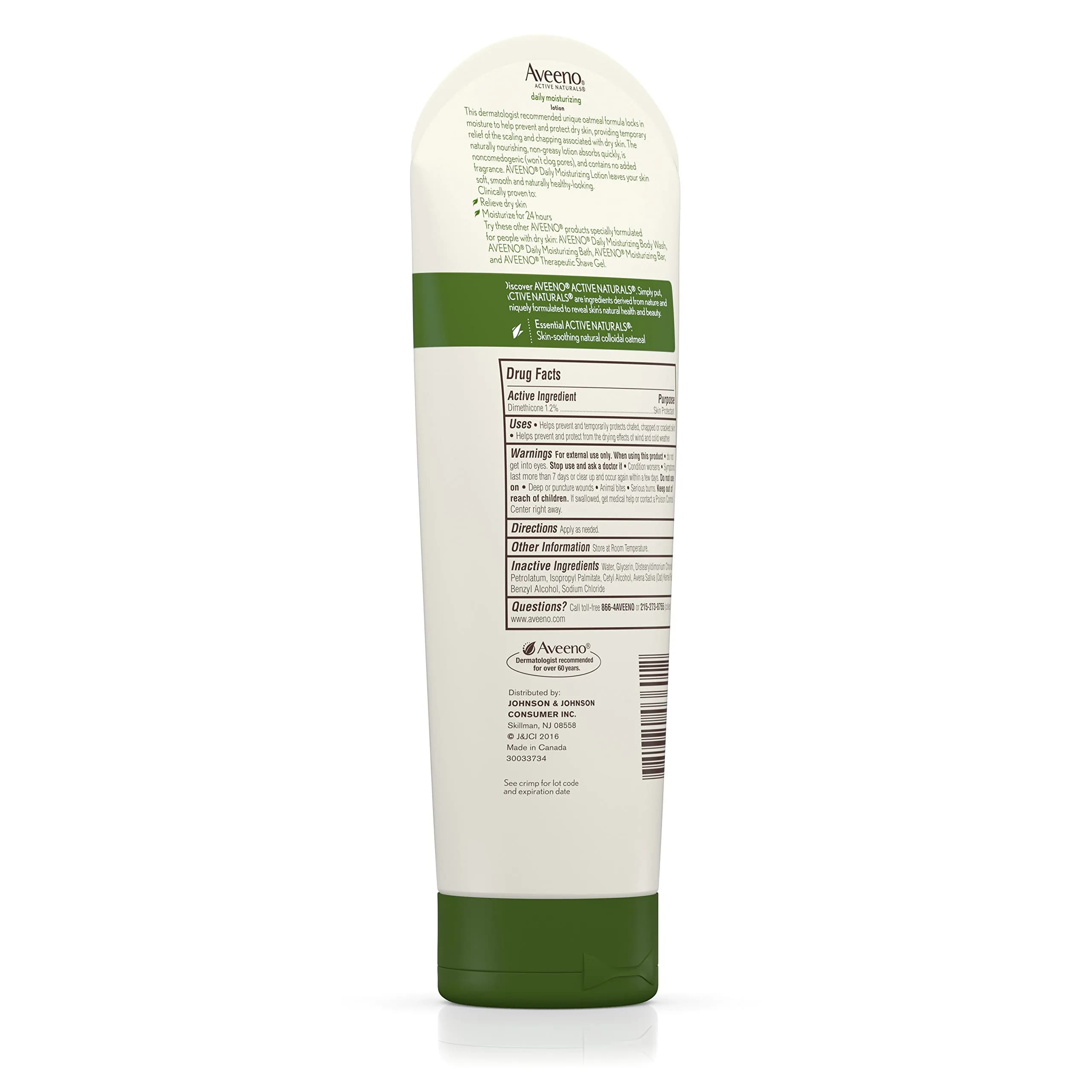 Aveeno Daily Moisturizing Body Lotion, Fragrance-Free, 8 Ounce Tubes (Pack of 3) - view 3