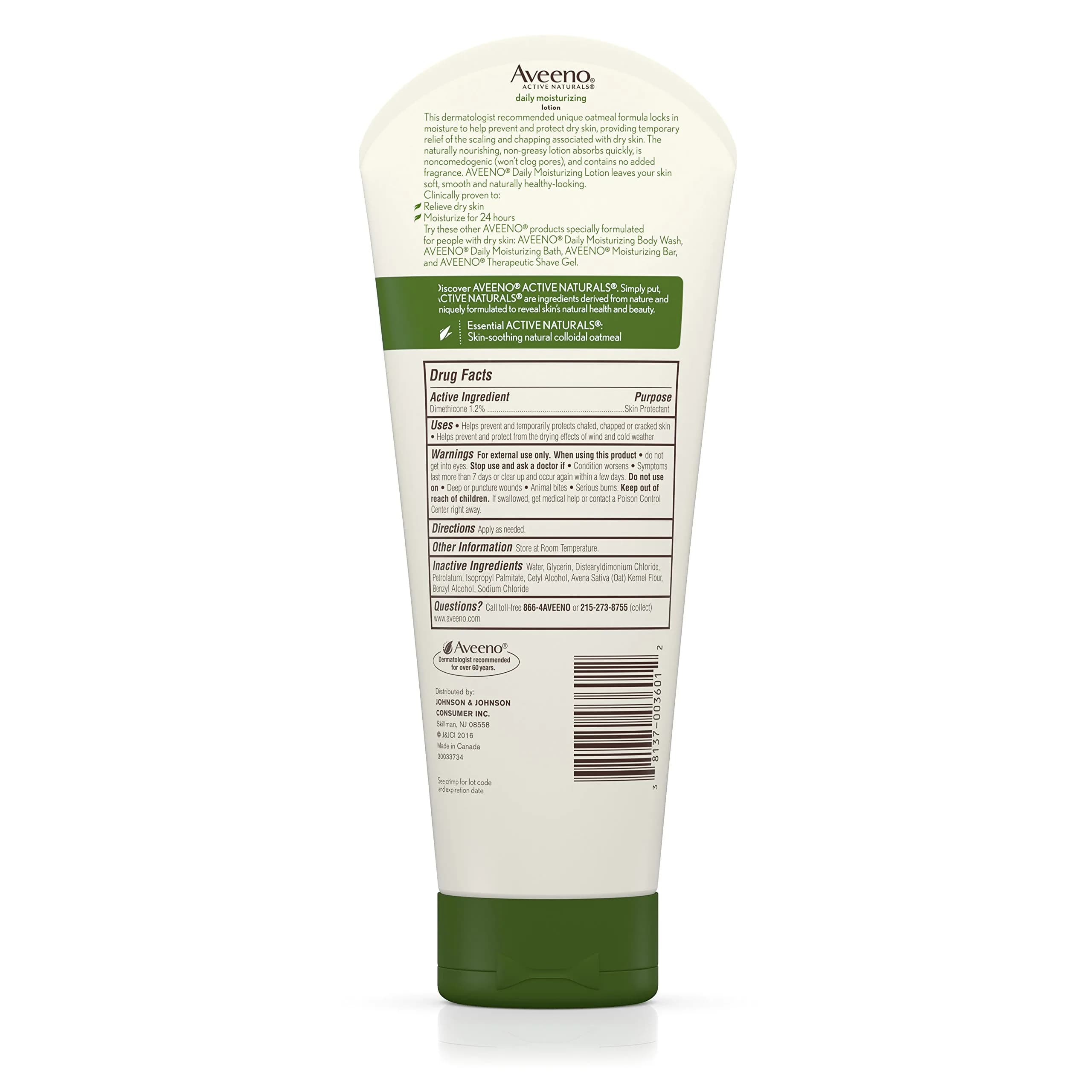 Aveeno Daily Moisturizing Body Lotion, Fragrance-Free, 8 Ounce Tubes (Pack of 3) - view 4