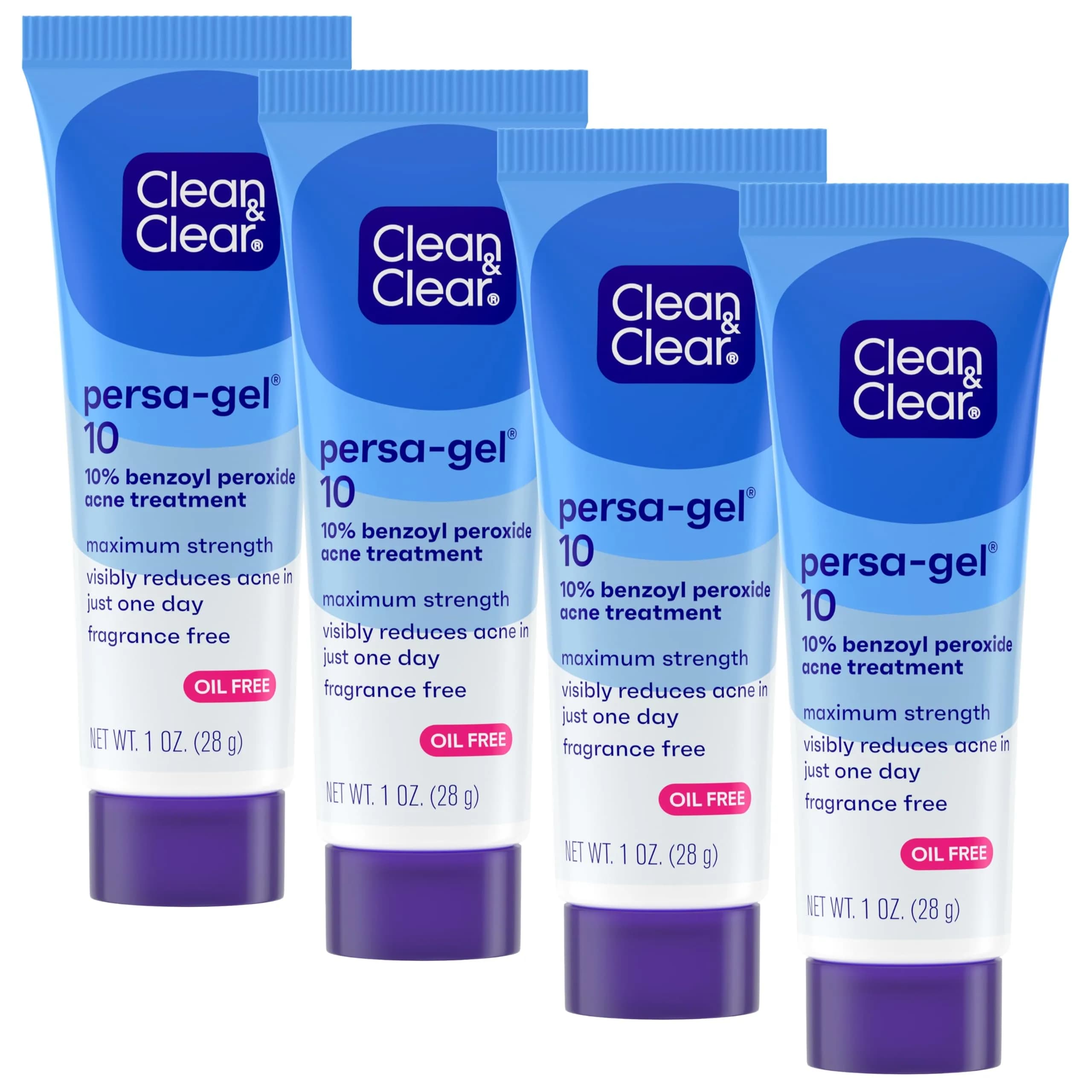 Clean & Clear Persa-Gel 10 Acne Spot Treatment 10% Benzoyl Peroxide 118ml (4 fl. oz) | Maximum Strength Pimple Cream for Face Acne - main product image