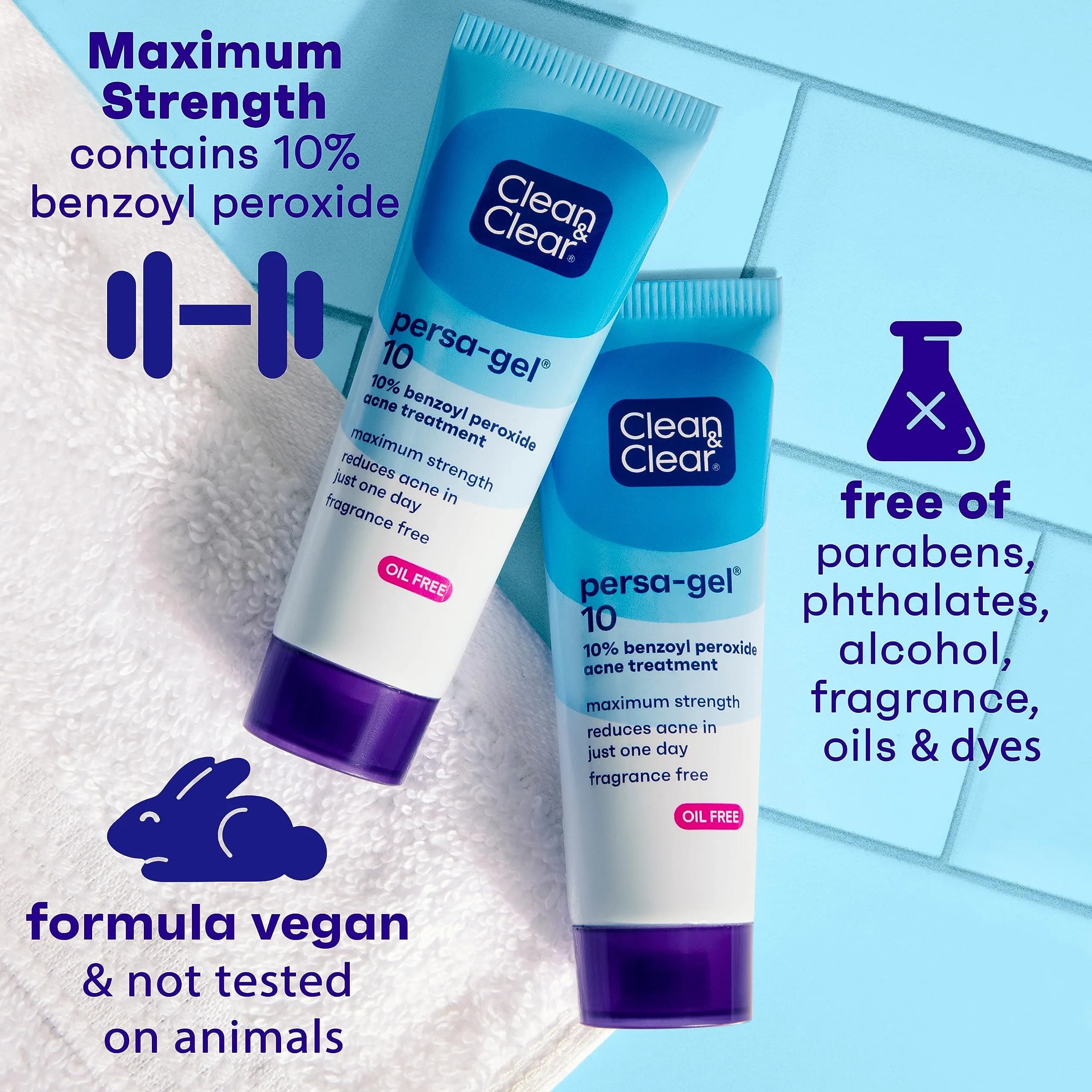 Clean & Clear Persa-Gel 10 Acne Spot Treatment 10% Benzoyl Peroxide 118ml (4 fl. oz) | Maximum Strength Pimple Cream for Face Acne - view 7