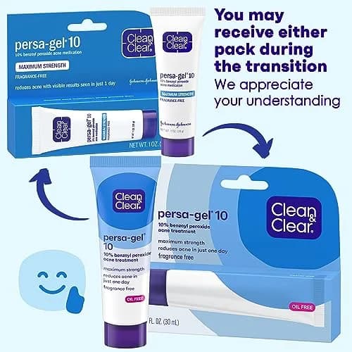 Clean & Clear Persa-Gel 10 Acne Spot Treatment 10% Benzoyl Peroxide 118ml (4 fl. oz) | Maximum Strength Pimple Cream for Face Acne thumbnail 2