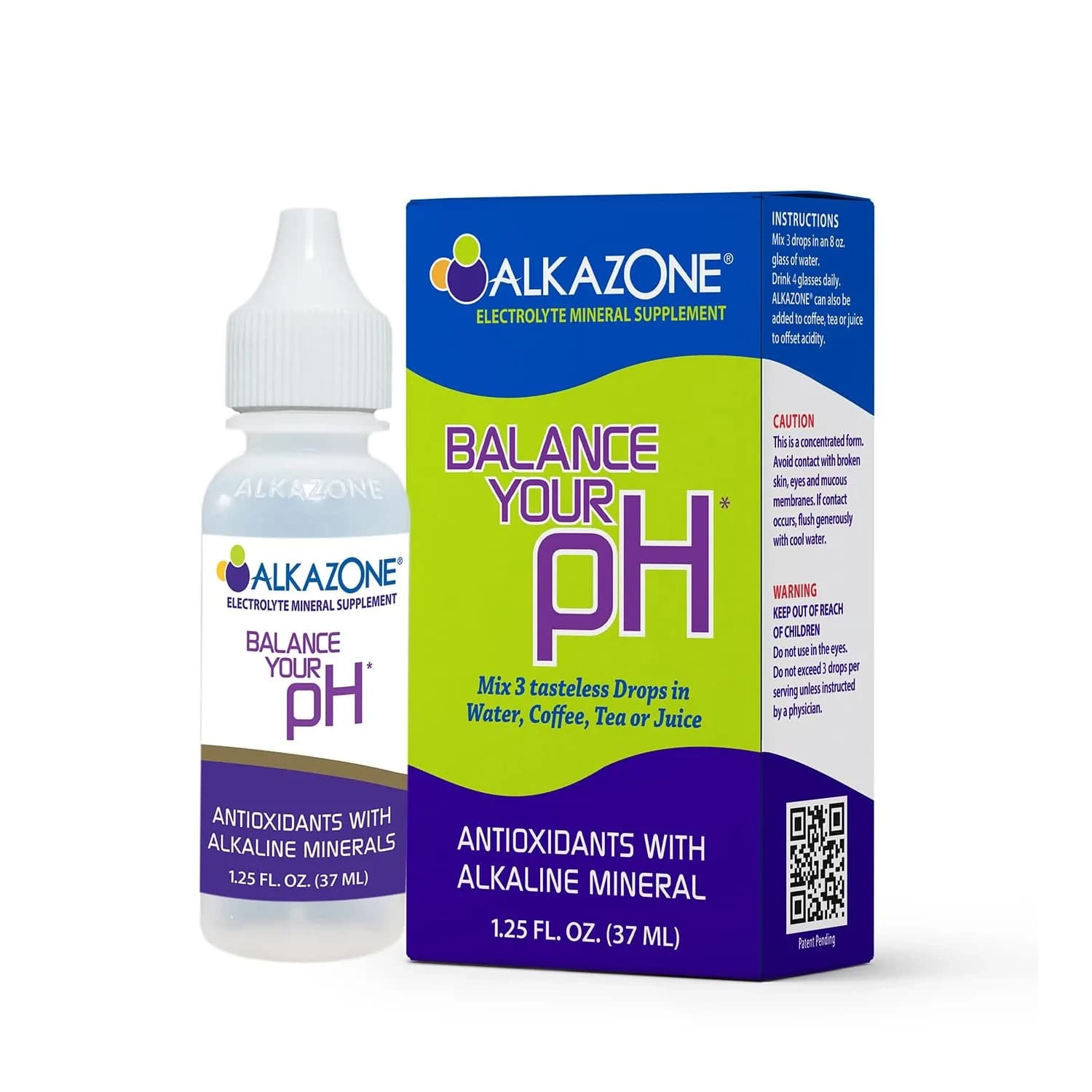 Alkazone pH Balance Mineral Drops 1.25 Fl Oz (37 ml) | Antioxidant Alkaline Water Enhancer - main product image