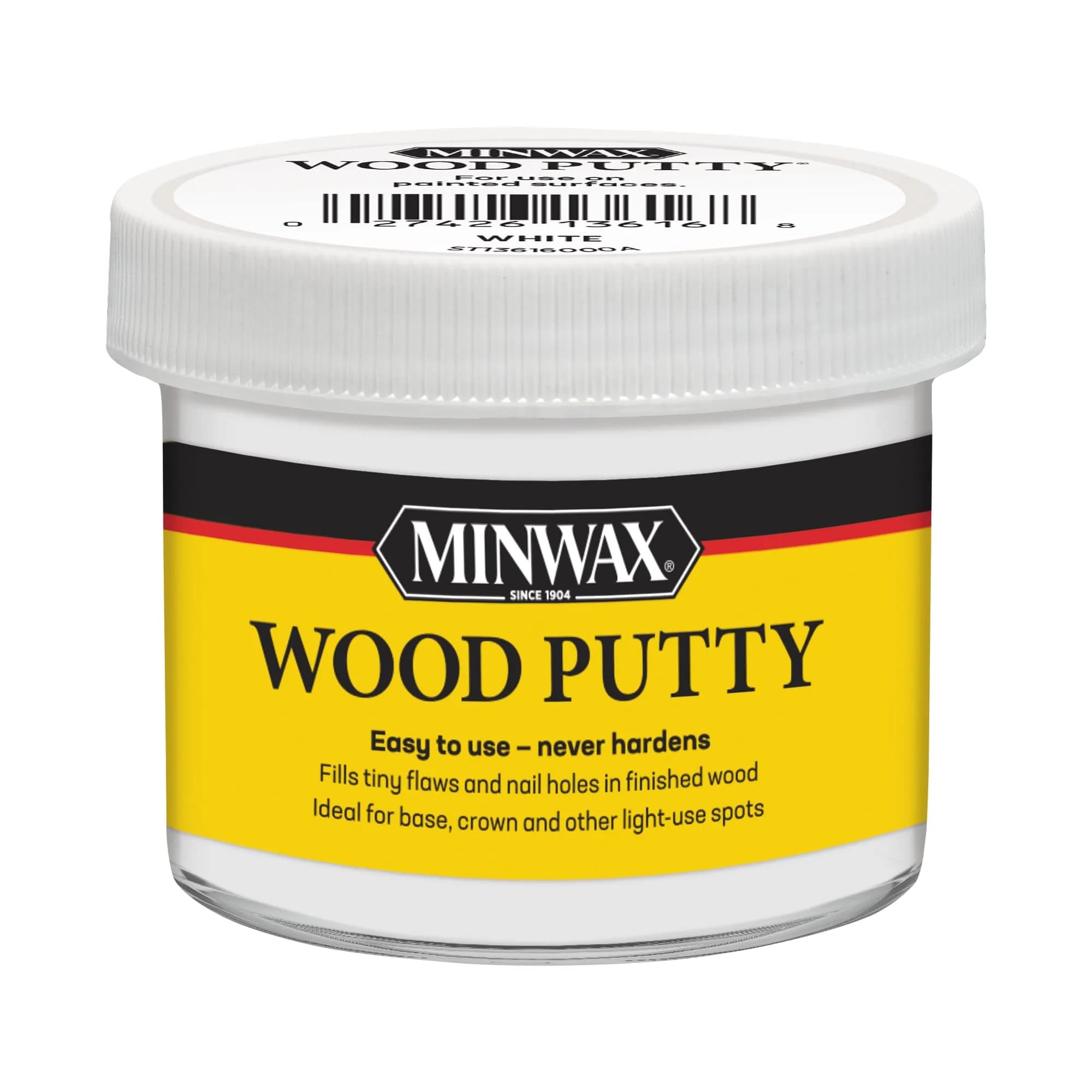 Minwax Natural Pine Wood Putty 100g (3.5oz) | Repairs Scratches, Gouges & Nail Holes — White / 3.75 oz.