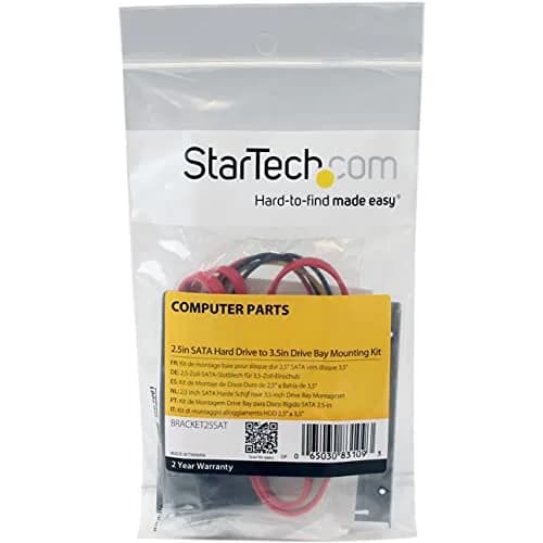 StarTech.com 2.5in to 3.5in Solid Metal SSD Mounting Bracket | SATA Drive Bay Adapter thumbnail 3